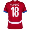 Maillot de Supporter Serbie Vlahovic 18 Domicile Euro 2024 Pour Homme